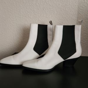 Zara White Pointed Ankle Boots